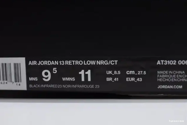 HYPE Clot AT3102-006 Low Black Air 13 Jordan Infrared x 0526